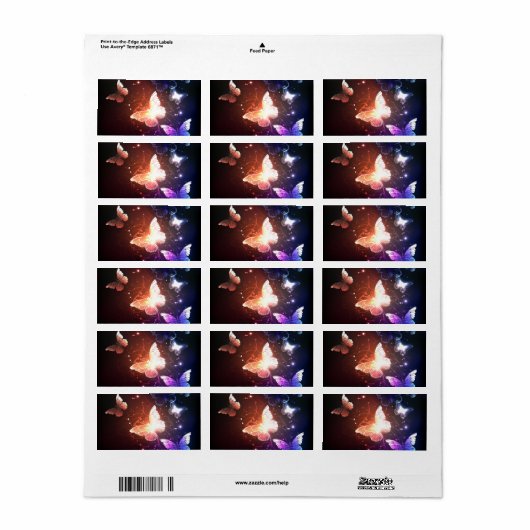 Étiquette Clowing Night Butterflies (Feuille entière)