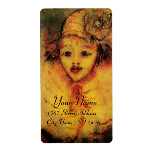 ÉTIQUETTE CLOWN EN JAUNE (Devant)