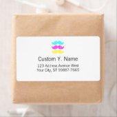 Étiquette CMY Mustaches (style presse-lettres) (En situation)