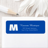 Étiquette Cobalt Blue Personalized Monogram Letter Name (En situation)