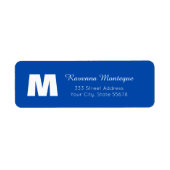 Étiquette Cobalt Blue Personalized Monogram Letter Name (Devant)