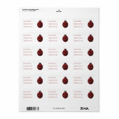Étiquette Coccinelle fausse brillance rouge foncé (Feuille entière)