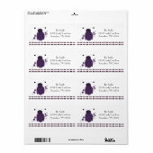 Étiquette Coccinelle Violette Fantaisiste (Feuille entière)