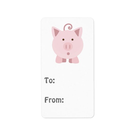 Étiquette Cochon mignon surpris (Devant)
