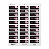 Étiquette Cochon rose mignon sur noir (Feuille entière)