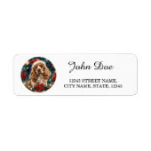 Étiquette Cocker Spaniel Christmas Adresse de retour (Devant)