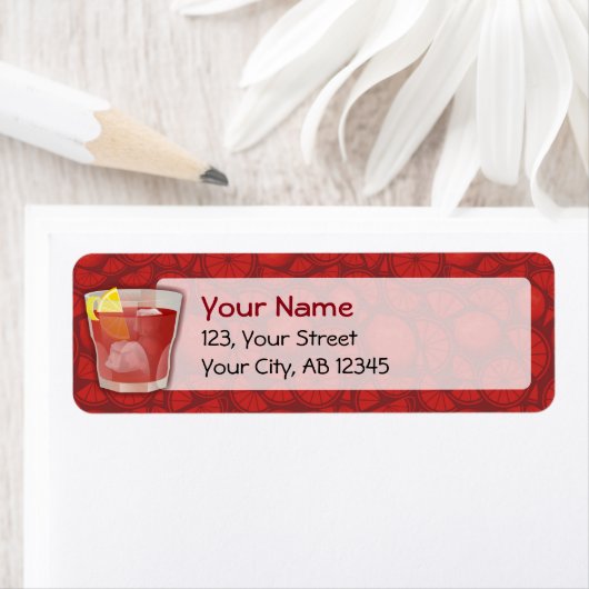Étiquette cocktail Americano (En situation)