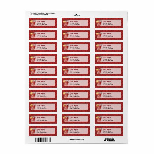 Étiquette cocktail Americano (Feuille entière)