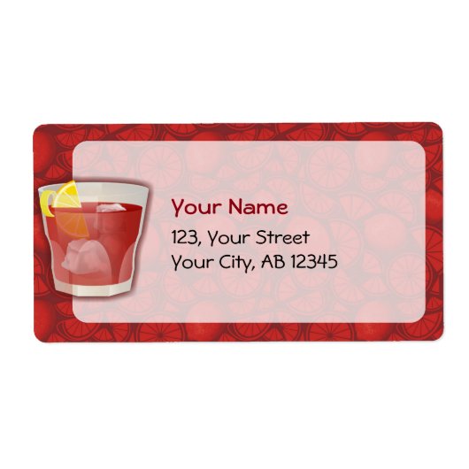 Étiquette cocktail Americano (Devant)