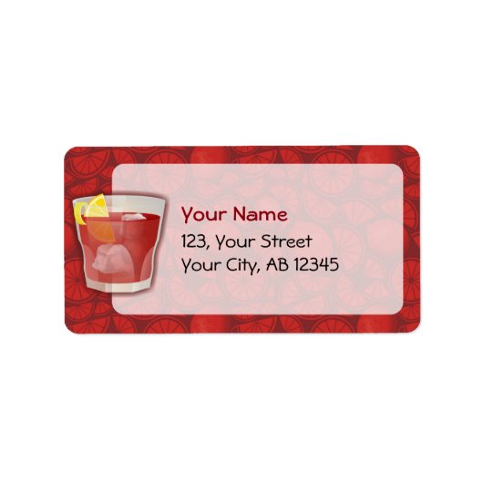 Étiquette cocktail Americano (Devant)