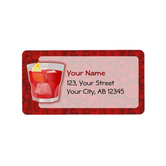 Étiquette Cocktail Negroni (Devant)