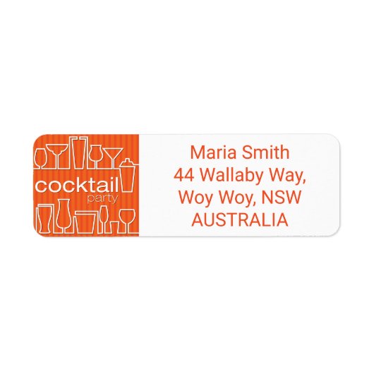 Étiquette Cocktail orange (Devant)