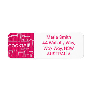 Étiquette Cocktail rose