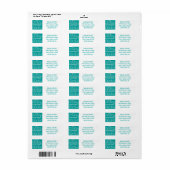 Étiquette cocktail turquoise (Feuille entière)