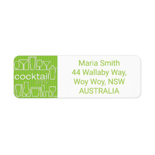 Étiquette Cocktail vert