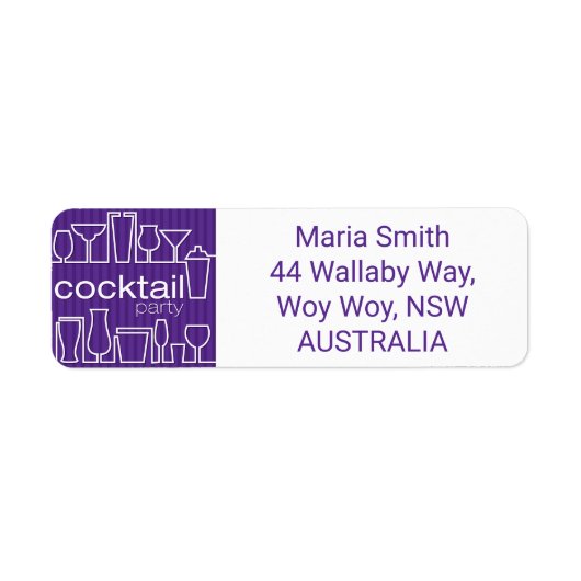 Étiquette Cocktail violet (Devant)