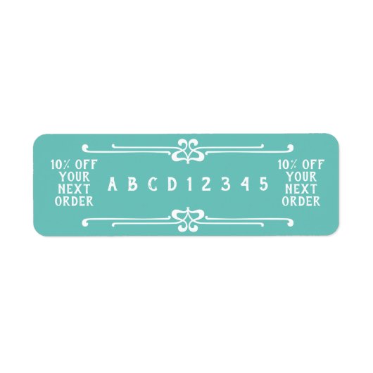 Étiquette Code de coupon (Devant)
