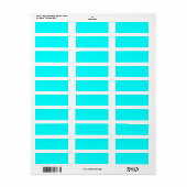 Étiquette Code hexadécimal bleu néon 00ffff (Feuille entière)