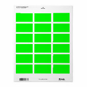 Étiquette Code hexadécimal vert néon 00FF00 (Feuille entière)