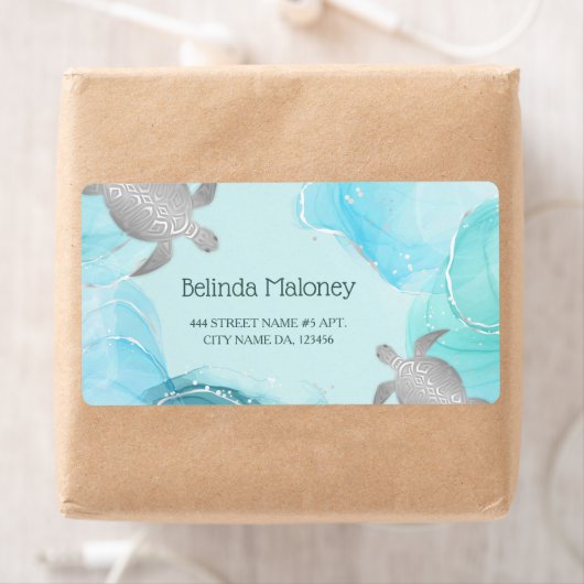 Étiquette Code QR côtier de la tortue d'argent (En situation)