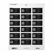 Étiquette Code QR d'adresse d'affaires de script blanc sur f (Feuille entière)