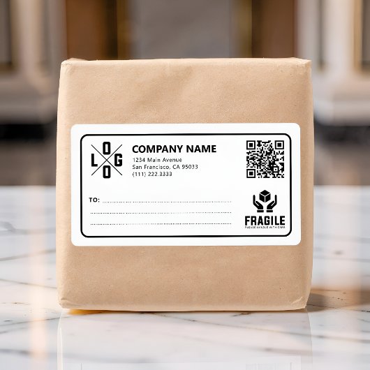 Étiquette Code QR de logo d'entreprise personnalisé pour exp