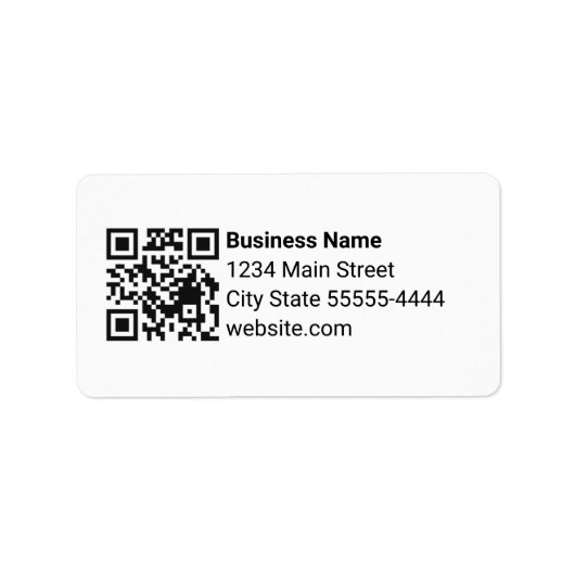 Étiquette Code QR d'entreprise Site Web Adresse de Retour Bl (Devant)