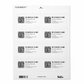 Étiquette Code QR d'entreprise & Texte Rétro-Moderne Modifia (Feuille entière)
