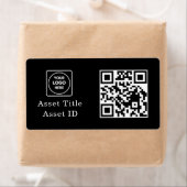 Étiquette Code QR d'inventaire noir | Code de produit commer (En situation)