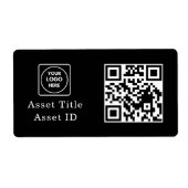Étiquette Code QR d'inventaire noir | Code de produit commer (Devant)