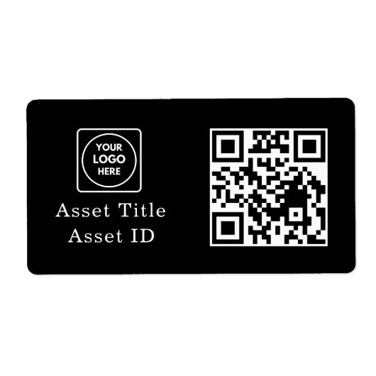 Étiquette Code QR d'inventaire noir | Code de produit commer (Devant)