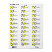 Étiquette code QR du bullseye jaune (Feuille entière)