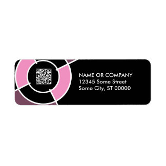 Étiquette code QR du bullseye rose