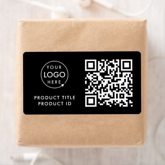 Étiquette Code QR du produit | ID inventaire Logo d'entrepri (En situation)
