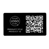 Étiquette Code QR du produit | ID inventaire Logo d'entrepri (Devant)