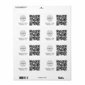 Étiquette Code QR du stock | Stock du logo commercial de l'I (Feuille entière)