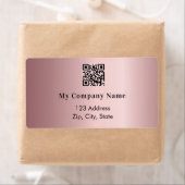 Étiquette Code qr entreprise rose adresse de retour (En situation)