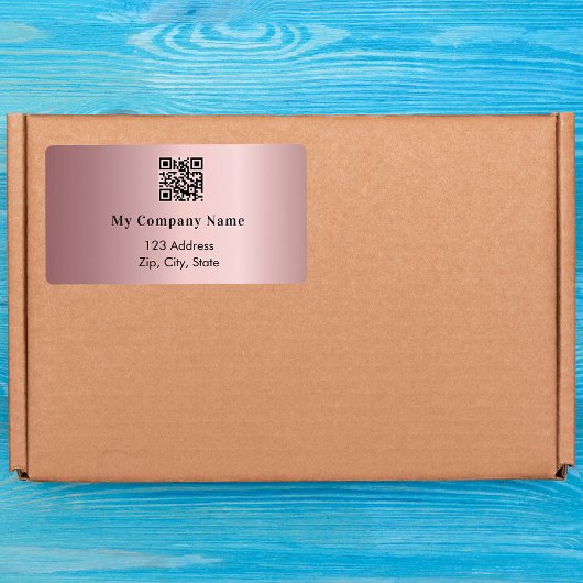 Étiquette Code qr entreprise rose adresse de retour