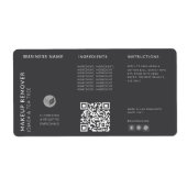 Étiquette Code QR gris moderne Wraparound Bottle Ingredient (Devant)