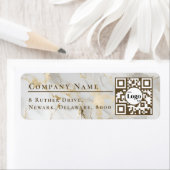 Étiquette Code Qr Logo Entreprise Adresse de Retour Agate Bl (En situation)