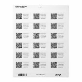Étiquette code QR personnalisable (Feuille entière)