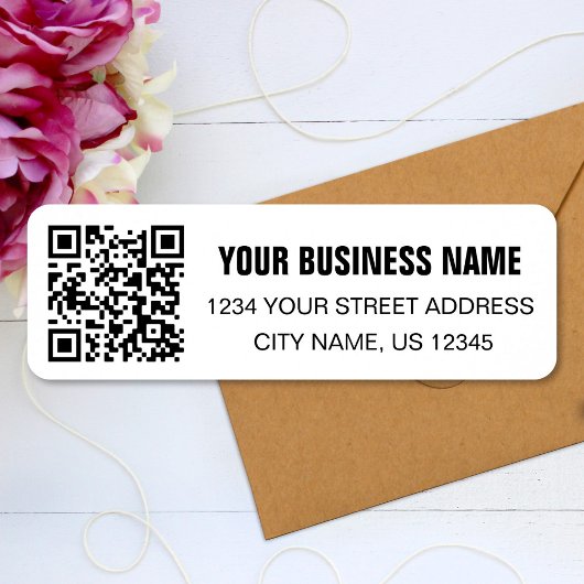 Étiquette Code QR personnalisé Nom de l'entreprise Adresse d