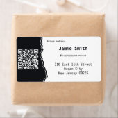 Étiquette Code QR professionnel Adresse de retour photo pers (En situation)