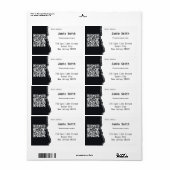 Étiquette Code QR professionnel Adresse de retour photo pers (Feuille entière)