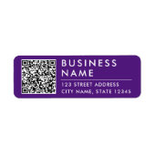 Étiquette Code QR simple moderne entreprise violet Web (Devant)