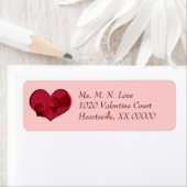 Étiquette Coeur avec Red Bow Valentine (En situation)