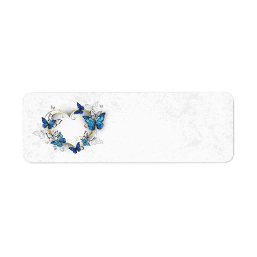 Étiquette Coeur bijoux avec papillons Morpho (Devant)