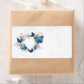 Étiquette Coeur bijoux avec papillons Morpho (En situation)