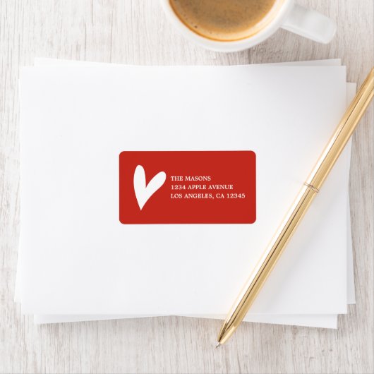 Étiquette Coeur blanc (En situation)