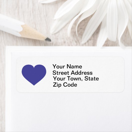 Étiquette Coeur bleu (En situation)